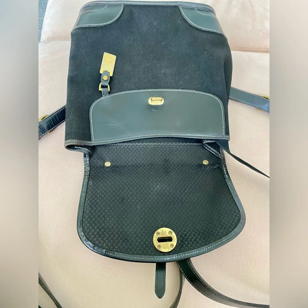 Dooney & Bourke Black Leather Trim Backpack